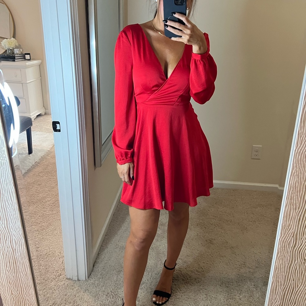 Great red dress for any special occasion. Express size XS. Worn once.
